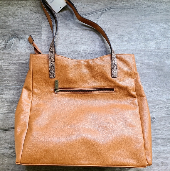 NWT Darcy Marks London Vegan Leather Cognac Shoulder Purse - Picture 8 of 16